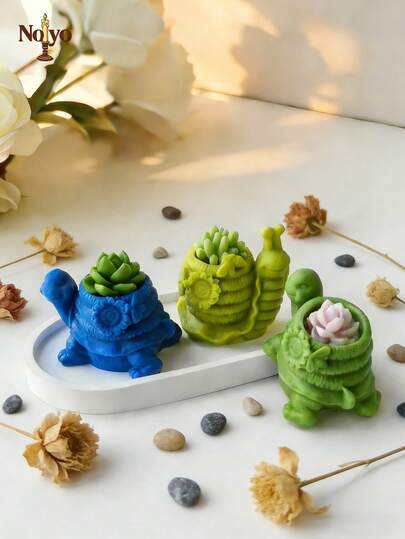 One Cute Turtle-Shaped Silicone Mold, Ideal For Succulent Plants, Epoxy Resin Crafts, Candle Holders, And Storage Containers - Sturdy Tools For Casting Concrete And Gypsum, Turtle-Shaped Silicone Mold - A Reusable Handcrafted Decoration For The Home