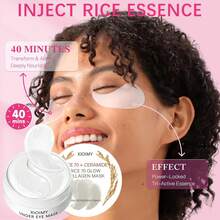 Xioimy 60片装大米眼膜，紧致提拉眼周肌肤，提亮肤色，淡化黑眼圈，滋养眼部肌肤，眼部护理 | 眼膜 | 保湿眼膜 - 白色 - 查看 3