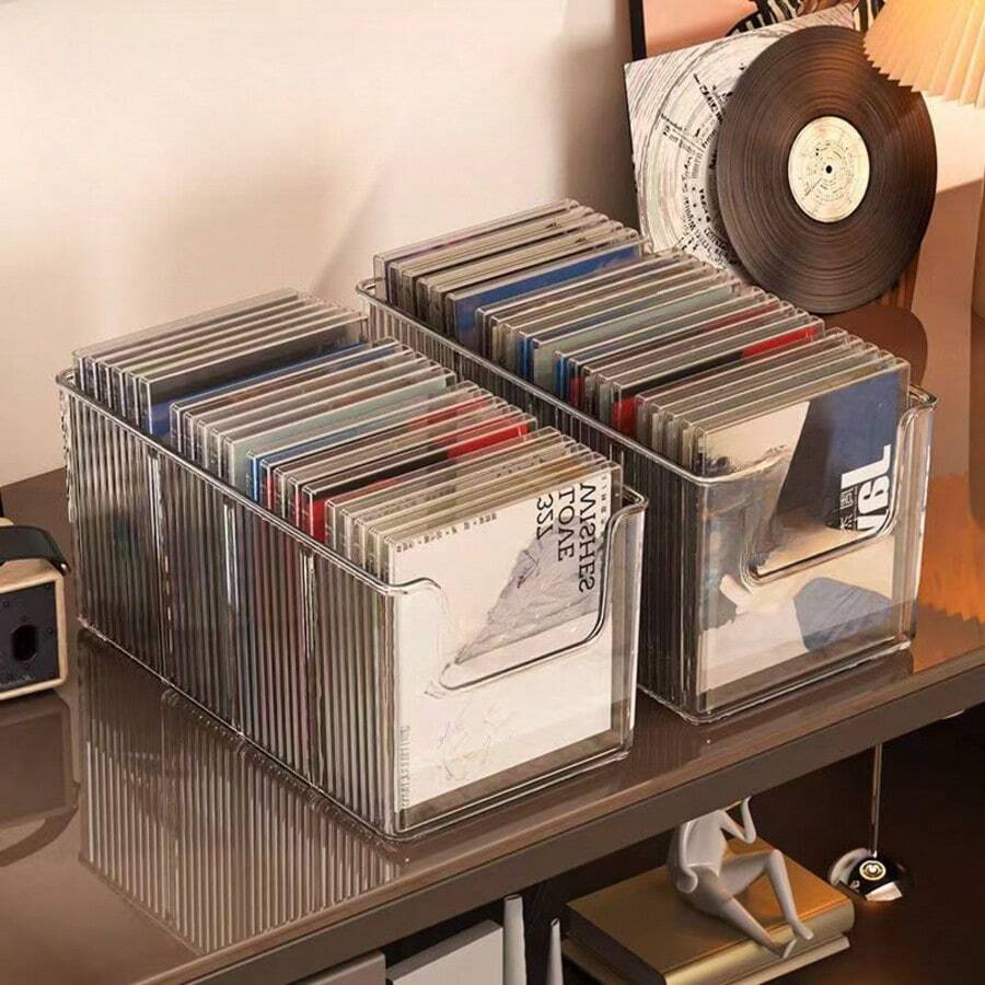 1 hộp đựng đồ trong suốt, thích hợp để đựng CD, mỹ phẩm, sơn móng tay, nước hoa, thắt lưng, làm kệ sách, ngăn tủ quần áo, dùng cho bàn trang điểm, phòng ngủ, phòng tắm, văn phòng, trang trí phòng ngủ, phù hợp cho cả nam và nữ, trang trí mùa thu.