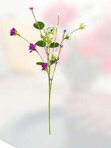1-12 piezas/Set Tallos de flores artificiales de primavera de 17 pulgadas con bayas, ramas florales coloridas para centro de mesa, decoración floral de primavera/verano y decoración de Pascua - Multicolor - Ver 9