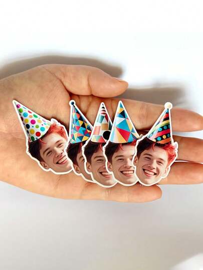 Customizable Personalized Photo Stickers, Portrait Stickers, Bachelor/Bachelorette Party Decorations, Pet Birthday Stickers, Graduation Party Stickers, Self-Adhesive Birthday Gifts, Designs, Easy To Peel And Stick. Perfect For Birthdays, Anniversaries, And Creative Decorations.