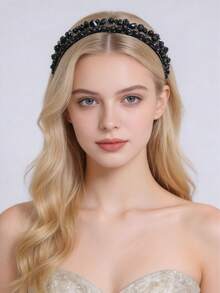 1pc Elegant Women's Crystal Headband Hair Accessory, Bridal Wedding Headpiece, Suitable For Princess Events, Festivals, Birthday Parties, Banquets Hair Band Hair Hoop,Summer,Holiday,Travel - Multicolor - View 2