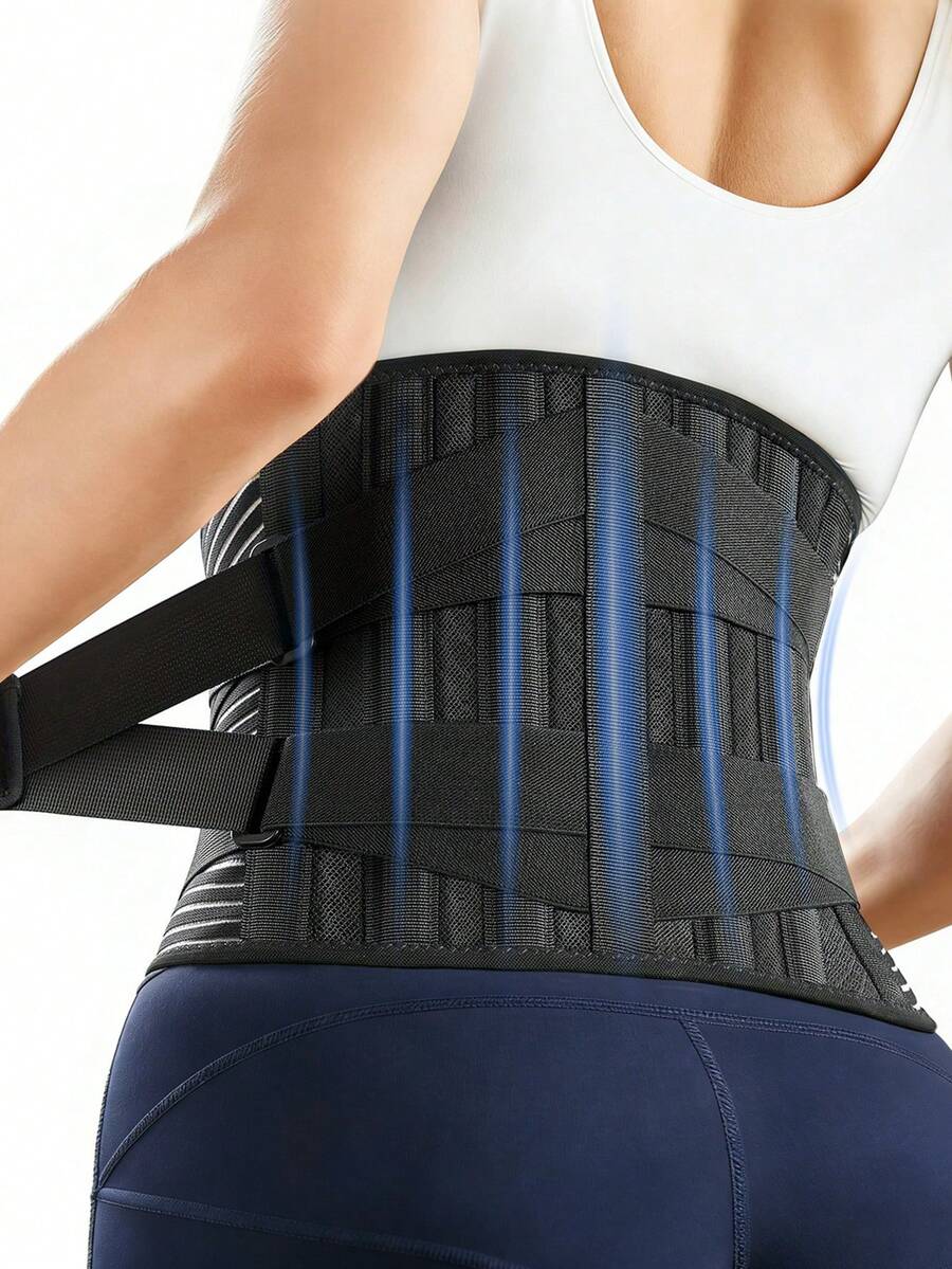 6件装男女通用可调节腰部支撑带，防滑腰部支撑带，适合工作、健身及其他场合