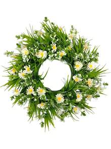 Daisy Wreath, Ins Style Wall Decor Hanging, Artificial Daisy Flower Wreath, Living Room Bedroom Door Decoration, Suitable For Home Decor / Spring Atmosphere Decor, Fireplace Decor, Farmhouse Decor - Multicolor - View 11