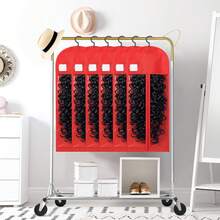 6-Pack Extra Long Wig Storage Bags With Hanger For Travel & Closet - 07 RED 12PCS - View 2