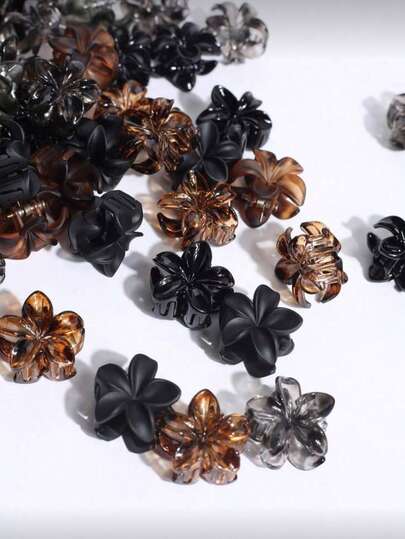 Bộ 15/20/30 kẹp tóc hoa mini siêu dễ thương! Kẹp tóc hoa acrylic kiểu retro, kẹp tóc nhỏ xinh phù hợp với tóc mái và tóc tết, phụ kiện tóc Y2K dành cho phụ nữ và bé gái, kẹp tóc hoa acrylic chất lượng cao, kẹp mini chắc chắn, phù hợp với tóc mỏng, thiết kế hoa 5 cánh đáng yêu, màu vân rùa và đen kiểu retro, hoàn hảo cho phong cách hàng ngày và dự tiệc.