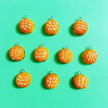 10pcs Realistic 3D Hamburger Pendant Suitable For Handmade Jewelry Making, Earrings, Necklaces, Bracelets, Anklets, Bag Charms, Creative Gifts, Resin Crafting Components - 10 Realistic 3D Hamburgers - View 8