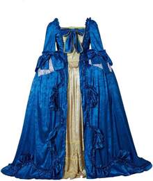 Victorian Ball Gown Dress For Women - 18th Century Rococo Style - Blue - View 1