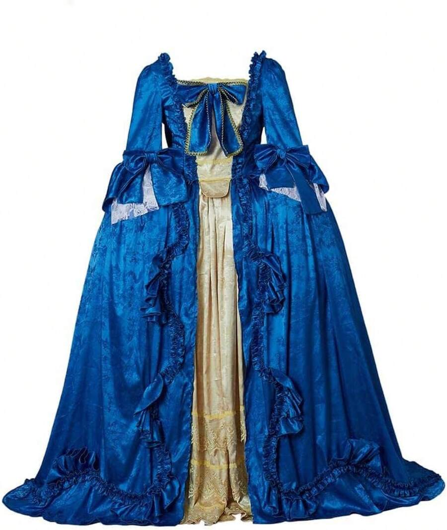 Victorian Ball Gown Dress For Women - 18th Century Rococo Style - Blue - View 1