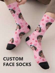 1 Pasang Kaos Kaki Setengah Betis Kustom dengan Cetakan Wajah Apa Saja, Kaos Kaki Foto Personalisasi, Kaos Kaki Setengah Betis dengan Pola Kustom Menarik, Cocok untuk Hari Valentine, Ulang Tahun, Hadiah, Personalisasi, Menyenangkan, Berwarna-warni, Desain Kartun Kreatif, Hadiah Liburan, Nyaman dan Bernapas, Meningkatkan Suasana Rumah, Modis, Cocok untuk Pria dan Wanita, Menyenangkan, Unik, Kartun, Kaos Kaki Aneka Warna - MultiWarna - View 2