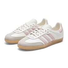 Adidas Giày thể thao nữ SAMBA OG W, giày thể thao thường ngày nhẹ nhàng IH9059 - Trắng ngọc bích/Hồng nhạt/Vàng nhựa - Xem 3