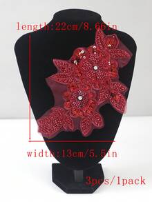 1件/包，14种颜色可选，新款串珠刺绣多色管珠、水晶亮片、水钻刺绣贴花，适用于DIY服装、婚纱配饰，长度：22厘米/8.66英寸，宽度：13厘米/5.5英寸 - 彩色 - 查看 29