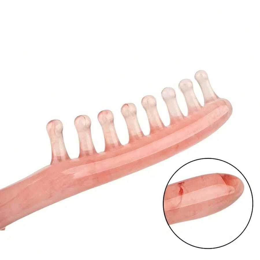 Watermelon Resin Scalp Massaging Comb - Manual Head Massage Brush For Hair Growth, Stress Relief & Scalp Care, Gentle Detangling Grooming Tool For All Hair Types - Hồng - Xem 1