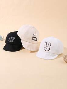 3pcs/Set Toddler Animal Embroidery Breathable Sunshade Casual Peaked Hat For Spring Summer Daily Wear - Multicolor - View 7