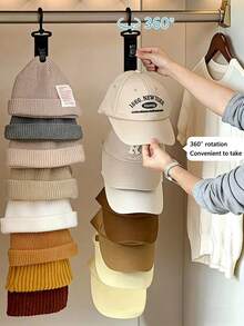 8槽多功能帽架，可收纳8顶棒球帽，适合悬挂在衣柜门/墙上，有灰色和黑色可选，是展示和整理帽子的理想之选，棒球帽爱好者的完美之选，必备的家居收纳方案，也是馈赠亲朋好友的绝佳礼物。 - 彩色 - 查看 4