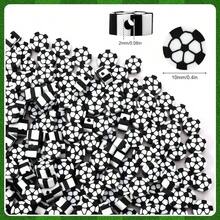 300Pcs Soccer Clay Beads, Soccer Flat Polymer Clay Beads Charms Sports Beads Bracelets Jewelry Making Earrings And Crafts Supplies - Soccer Color - View 3