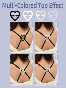 1/4 Stück herzförmige unsichtbare rutschfeste BH-Träger Clips - geeignet für Reisen, Sport, Outdoor, Damenunterwäsche, gekreuzte Träger, transparenter Verschluss, modisch und elegant, perfektes Weihnachts-, Neujahrs- und Valentinstags-Geschenk für Damen, besonders geeignet für Frühling und Sommer, anwendbar für Damen-BHs - 4 Farben - Übersicht 12