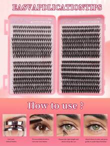 640pcs Eyelash Clusters, D Curl, 640pcs Individual Eyelash Bundles 30D+40D+50D+60D Curl 8-16mm, DIY Eyelash Bundles Natural Appearance & Ultra-Thick & Smart & Ultra-Soft & Ultra-Light Reusable Individual Segmented False Eyelashes Eyelash Extension Kit, Suitable For Beginners, Daily Life & Wedding & Date & Party & Music Festival & Halloween Use Lash Clusters, Eyelash Clusters, Individual Eyelashes, Lashes, Fake Lashes - D - View 3