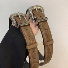 Women's Punk Style Buckle Belt, Hole-Free New Denim Pants Belt - Hot Sale Retro Trend - View 2