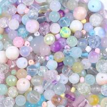 50g/Pack, 3-12mm Mixed Multicolored Glass Beads, Suitable For DIY Jewelry Making, Necklaces And Bracelets Crafts, Women Handmade Materials - Multicolor - View 11