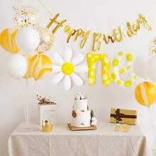 1pc Daisy One Print Letter Balloon, Daisy, Suitable For Birthday Party, Housewarming Party, 1st Birthday Party - Multicolor - View 5