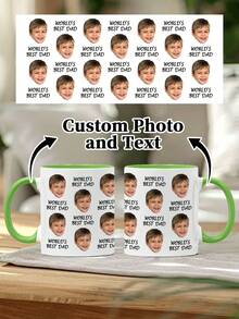 1pc 11oz Customized Mug For Dad With Photos Of Babies And Children. You Can Customize Both Photos And Texts. It's A Personalized Water Cup With Children's Photos. It's A Father's Day Gift From The Wife To The Husband. And It Can Also Serve As A Gift For Grandpa With Funny Face Photos Printed On It. - Style 3 - View 13