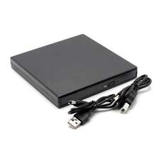 Unidad de DVD externa portátil USB 2.0 | Plug and Play, quemador portátil delgado apto para portátiles y de sobremesa | Admite reproducción de CD/DVD y copia de datos | Plata, con cable de alimentación - Multicolor - Ver 2