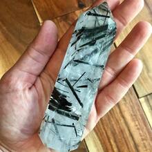 Healing Crystal Wands Quartz Points 6 Faceted Chakra Tumbled Stone Reiki Meditation Therapy,Black Rutilated Quartz - Multicolor - View 4
