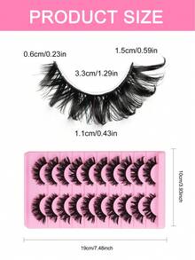 10 Pairs Fox-Inspired False Eyelashes, DIY Lashes, Natural Style Soft & Shedding-Resistant, Suitable For Beginners Daily Makeup - View 7