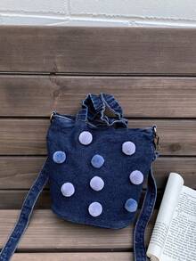New Autumn Large Capacity Denim Bucket Bag, Niche Design Tote Bag, Versatile Shoulder & Handbag - Multicolor - View 4