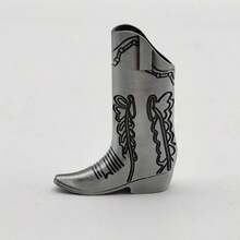 Fashionable Silver Denim Boot Shaped Lighter Box - Perfect For Mini Bic J5, Party And Daily Use - 1PCS - View 7