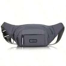 New Pure Canvas Close-Fitting Waist Bag Mobile Phone Waist Bag Men's Sports Outdoor Leisure Running Anti-Theft Super Invisible Christmas Autumn College Men's Bag Waist Bag Chest Bag Messenger Bag Gift Hiking Student Large Capacity Multi-Function Portable Fashion Leisure Vacation Chest Bag Belt Bag For Men - 灰色 - 查看 13