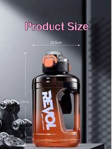 54盎司大容量便携式运动水壶，带提手，防漏水桶带吸管，适合健身房锻炼、户外旅行、露营、徒步等。 - 漸層橘子+杯刷+貼紙 - 查看 6