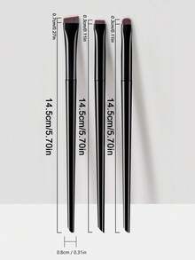 3Pcs Ultra-Thin Angled Precision Eye & Brow Brush Set | Raffaello Slanted Eyeliner & Eyebrow Brushes, Cruelty-Free Synthetic Bristles Professional Eye Makeup Tool (Black) - 黑色 - 查看 9