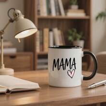 INGIFTA MAMA Mug, 1 Piece, 11 Oz, Double-Sided Printed Ceramic Mug. MAMA Gift. MAMA Coffee Cup. MAMA Gift. Mother's Mug. Grandma Gift. Mother's Day Gift. Mama Gift Idea. - 黑色-11oz - 查看 5