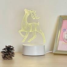 1pc Beautiful 3D Deer Night Light, USB Powered, Warm Glow, Creative Desktop Decor Lamp, Room Decoration Night Light, Mini Gift Light - Yellow - View 8
