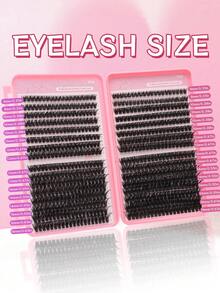 640pcs Eyelash Extensions, D Curl, 60D+80D Curl, 8-16mm, DIY Lash Clusters, Natural Look & Extra Thick & Smart & Super Soft & Ultra Light, Reusable Individual Segment False Eyelashes, Eyelash Extension Kit, Suitable For Beginners, Everyday Use, Wedding, Date, Party, Music Festival, Halloween Lash Clusters,Eye Lash Clusters,Individual Eyelashes,Lashes,Fake Lashes - D - View 2