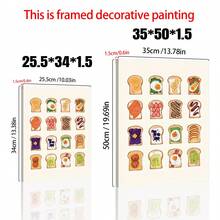 1 Piece Bread Art Wall Sticker, 2D Flat, Sandwich Theme Kitchen Canvas Painting, Dining Room Poster, Funny Food Picture - Multicolor - View 4