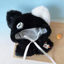 10厘米棉质娃娃衣服，仿毛皮万圣节斗篷披风，适合迷你毛绒娃娃 - 彩色 - 查看 5