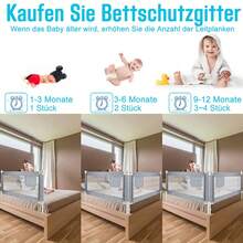 Baby Bed Protection Rails - Light Grey - View 10