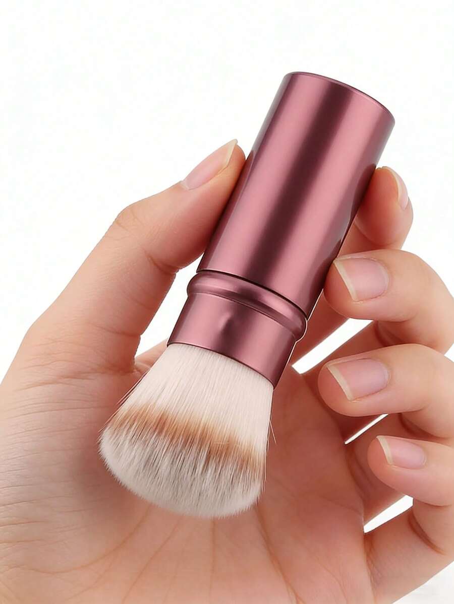 1支/2支装可伸缩粉底刷，柔软刷毛，易于上妆；可用作粉底刷、遮瑕刷、腮红刷、修容刷、古铜粉刷、散粉刷，旅行约会化妆刷，生日礼物，情人节礼物 - 彩色 - 查看 1