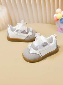 1双婴儿鞋，蕾丝边婴儿平底鞋，幼儿鞋 - 米色 - 查看 1