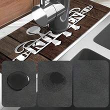 1pc, Sink Faucet Suction Pad, Drainage Pad, Kitchen, Bathroom Sink, Countertop, Drainage Pad, Diatomite Washbasin, And Cuttable Quick-Drying Pad. - Multicolor - View 12