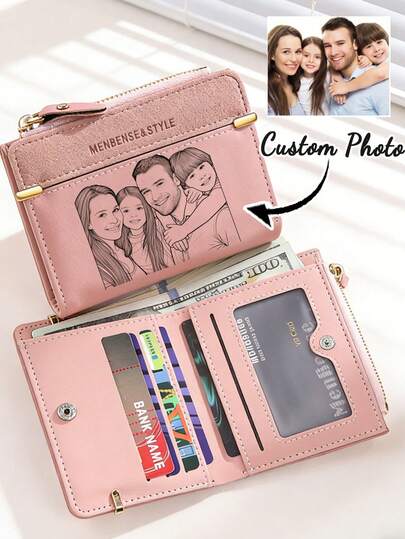 Cartera grande personalizable para mujer, foto imprimible, cartera grande para mujer, carteras, carteras, carteras y bolsos de mujer, carteras de mujer, carteras blancas, carteras elegantes de mujer, carteras rosas, carteras de mujer, regalos de Navidad para mamá, regalos para ella, embrague personalizado de mujer, embrague personalizado de mujer, bloqueo RFID, idea de regalo perfecta