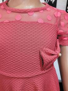 Girls' Gode Dress With Princess Sleeves Tulle Social Evangelical Fashion - 乾枯玫瑰色 - 查看 3