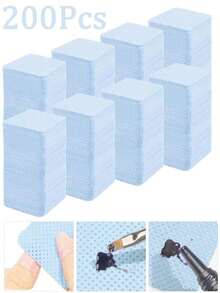 2000/1000/200片装指甲清洁湿巾 - 专业无绒指甲油卸除棉片，UV凝胶清洁纸巾，无香型美甲准备和完成清洁工具（蓝色） - 藍色 - 查看 14