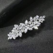 1 pièce/2 pièces Clips à cheveux avec fleurs en strass, accessoires de cheveux élégants de style princesse pour mariée, demoiselle d'honneur, mariage. Convient pour chignon, rendez-vous, fête, mariage, été, vacances, voyage - Multicolore - Voir 3