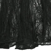 Vestido de noche de encaje extra largo y transparente para mujer, mono con tirantes de espagueti sin espalda con cremallera, adecuado para discoteca o fiesta de ocasión especial, boda, color negro - Negro - Ver 8