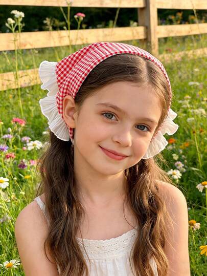 3pcs Colorful Plaid Girls Headbands, Suitable For Daily Wear, Sports, Beach And Vacation. Fashionable Headscarf, Casual Headband, Lace Trim Non-Slip Headband, Ideal Accessory And Hair Decoration For Spring Travel
