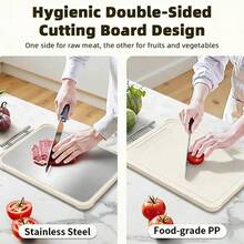 Cutting Board For Kitchen, Cutting Board Double Sided, Pure Titanium/PP, Easy To Clean Large Size, 15"X10" - Apricot - View 5